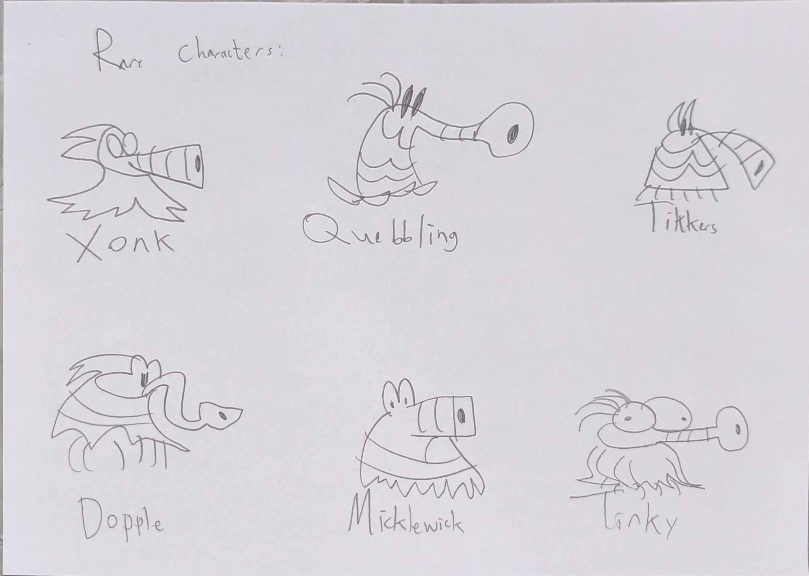 Hand-drawn Hopp Hopper game design sketch 5
